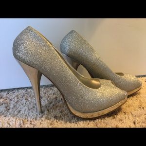 Silver sparkle shoes